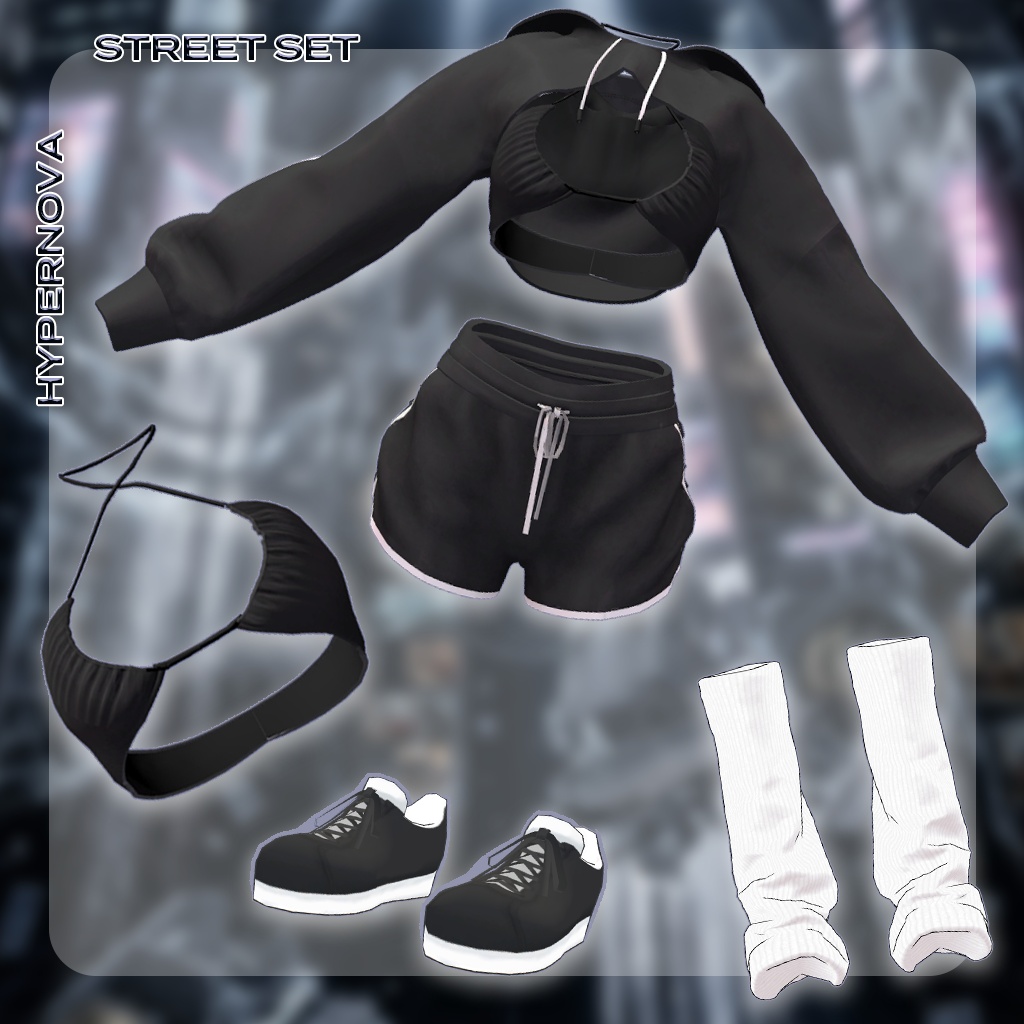 【VRChat向け】ハイパーノヴァ・ストリート・セット /Hypernova_Street_Set