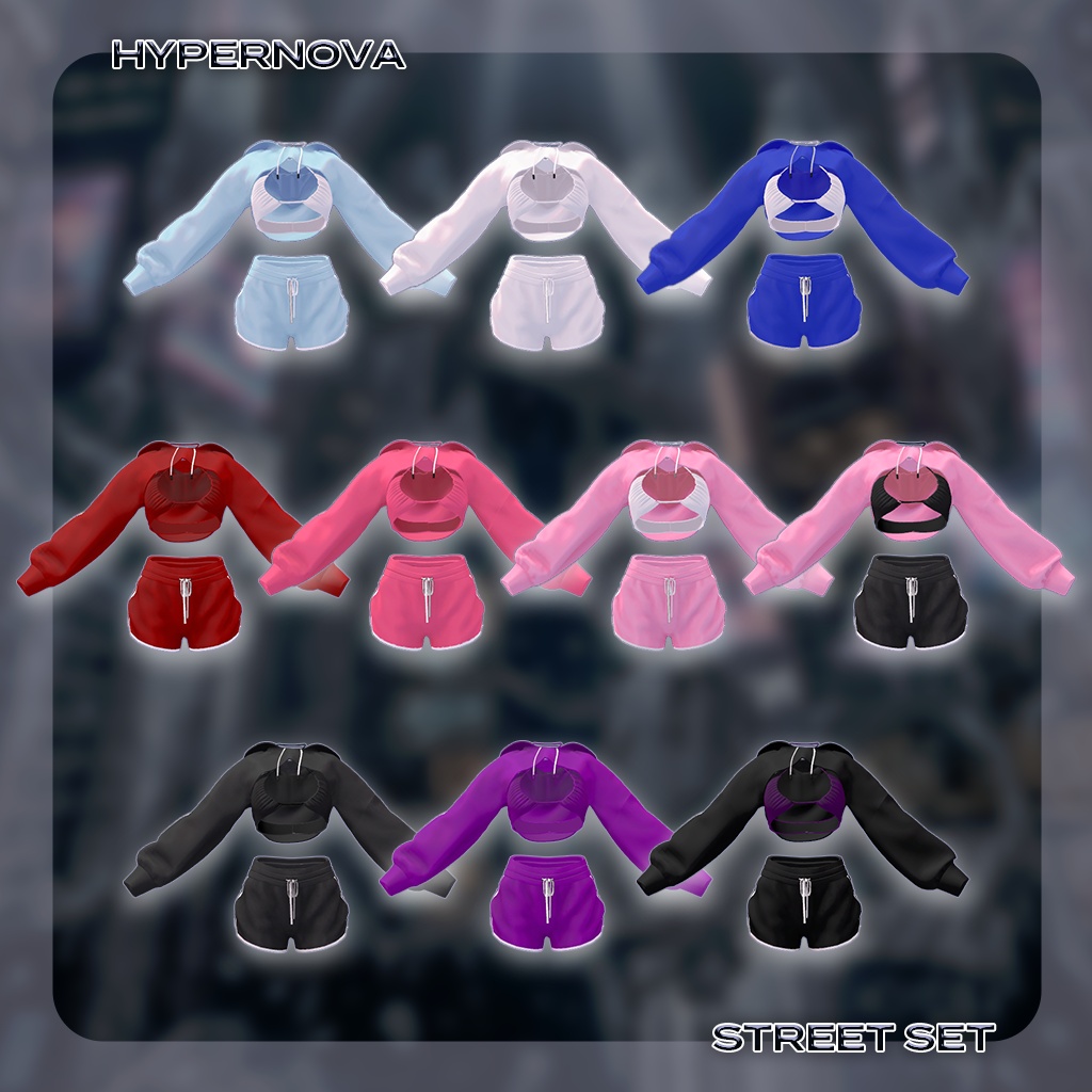 【VRChat向け】ハイパーノヴァ・ストリート・セット /Hypernova_Street_Set