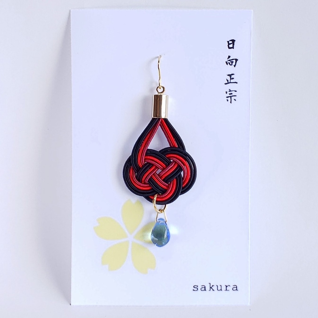 【短刀】水引×しずくの片耳ピアス/イヤリング