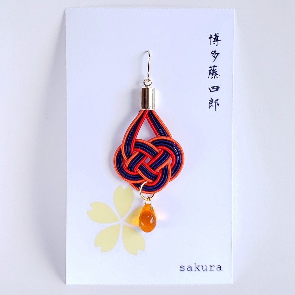 【短刀】水引×しずくの片耳ピアス/イヤリング
