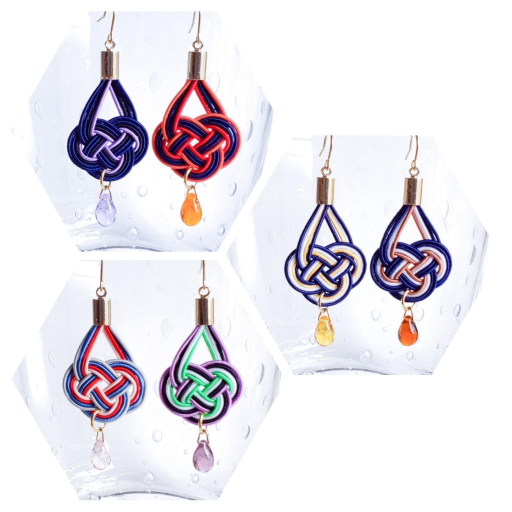 【短刀】水引×しずくの片耳ピアス/イヤリング