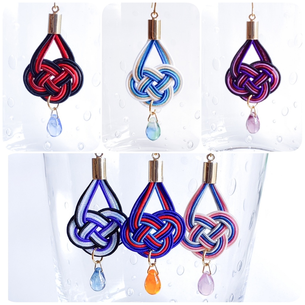 【短刀】水引×しずくの片耳ピアス/イヤリング