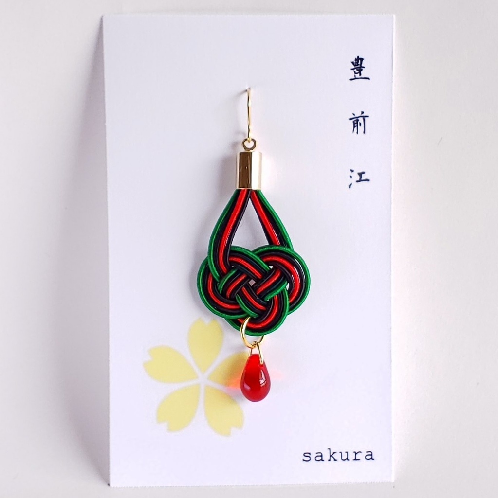 【打刀】水引×しずくの片耳ピアス/イヤリング