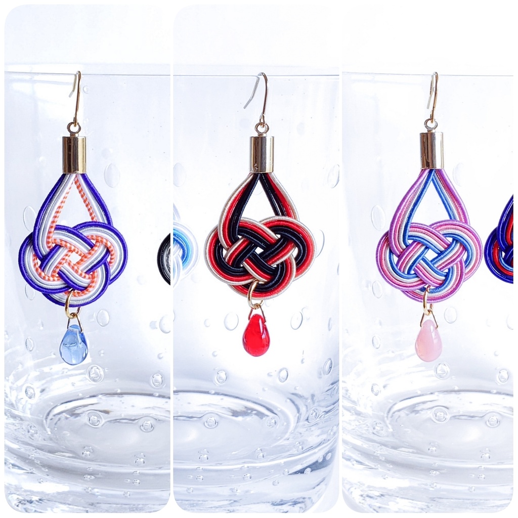 【初期刀】水引×しずくの片耳ピアス/イヤリング