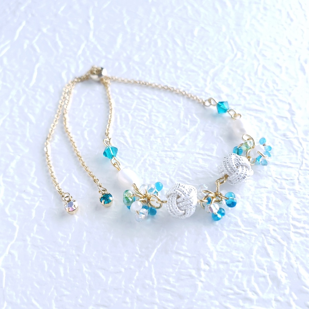 あわじ玉結び×ファルファーレ スライドブレス(ニッケルフリー)<松井江>