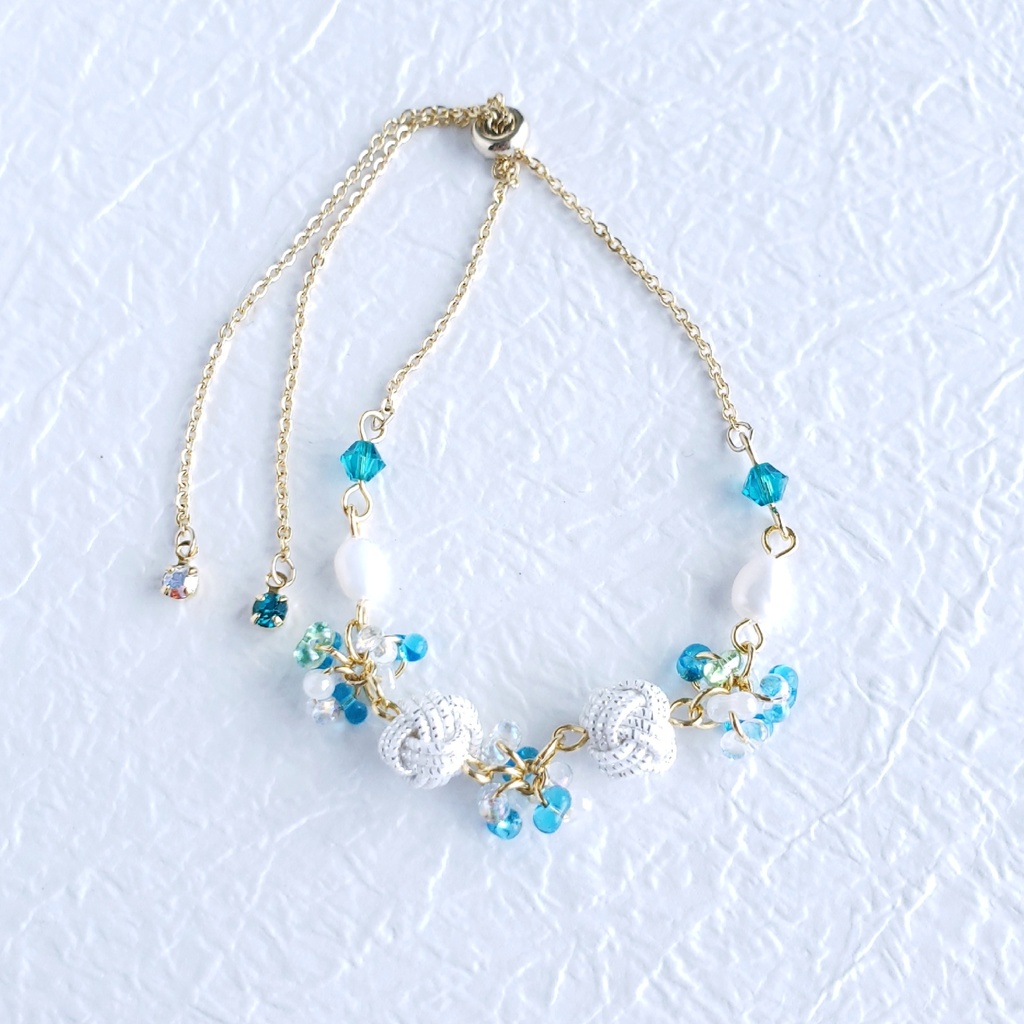 あわじ玉結び×ファルファーレ スライドブレス(ニッケルフリー)<松井江>