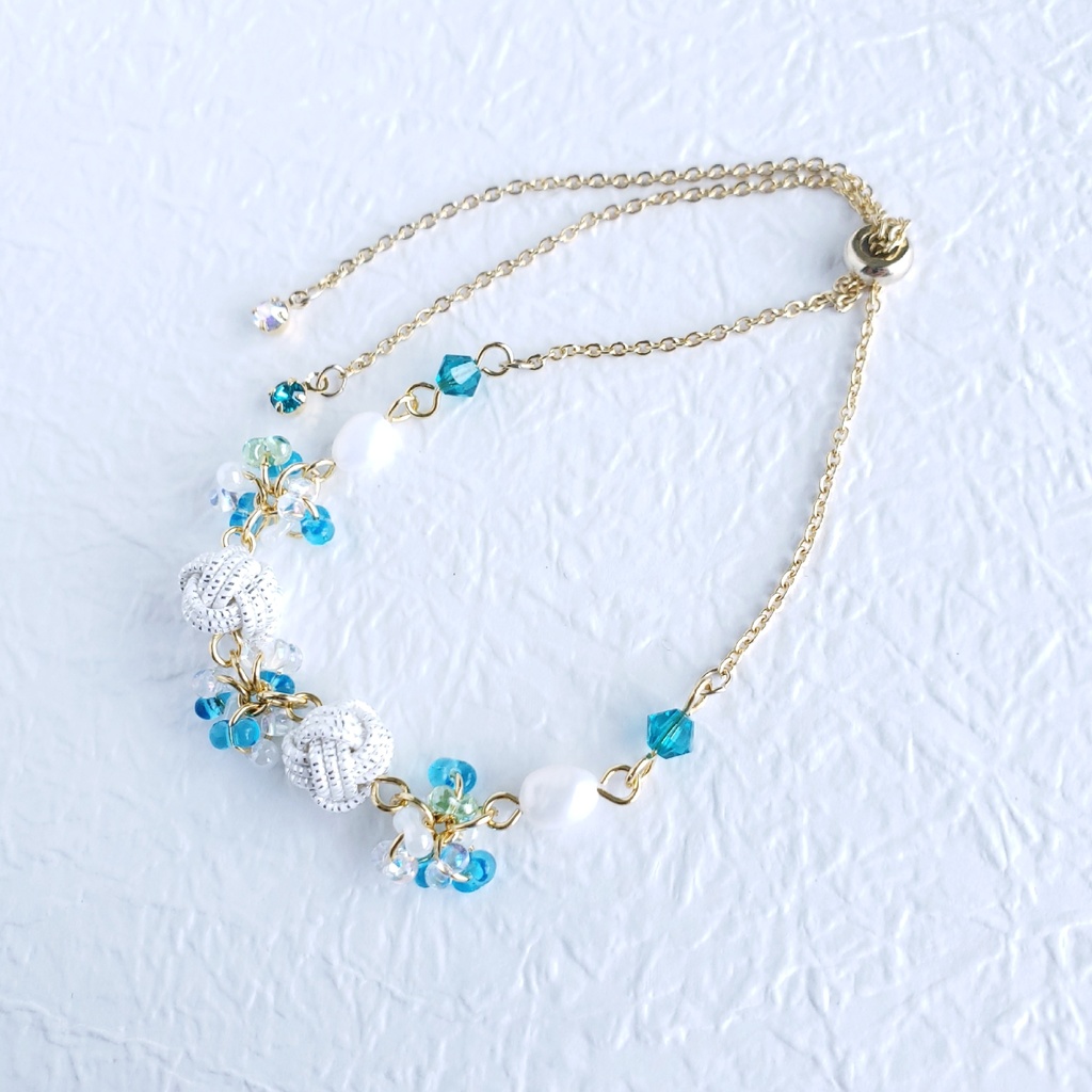 あわじ玉結び×ファルファーレ スライドブレス(ニッケルフリー)<松井江>