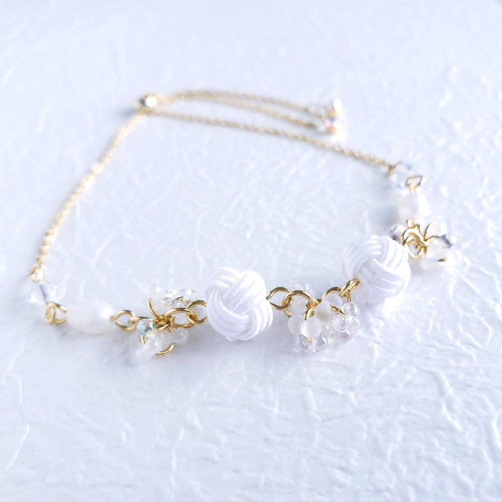 あわじ玉結び×ファルファーレ スライドブレス(ニッケルフリー)<鶴丸国永>