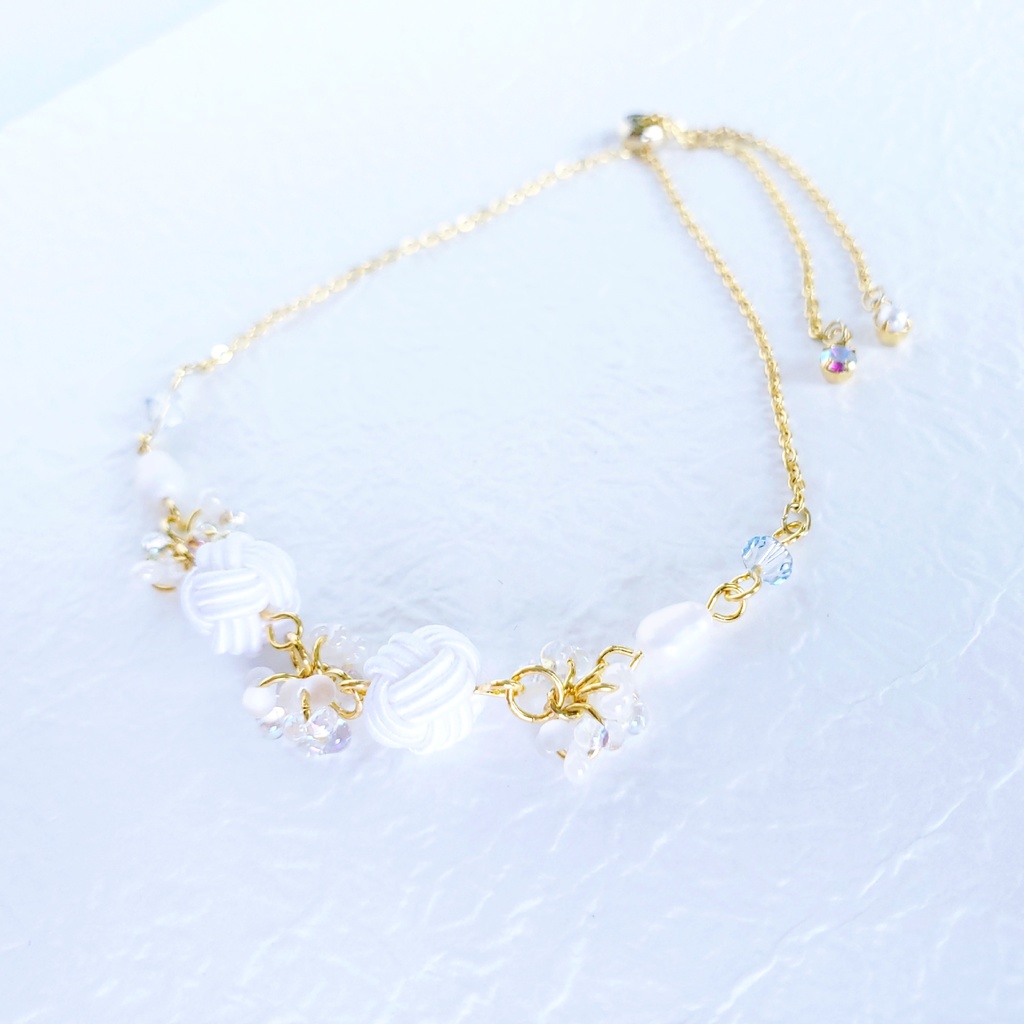 あわじ玉結び×ファルファーレ スライドブレス(ニッケルフリー)<鶴丸国永>