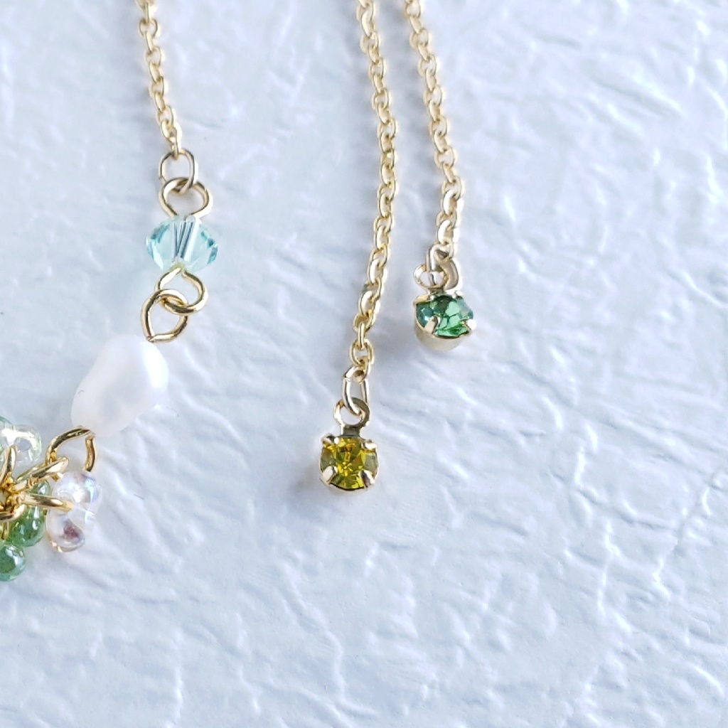 あわじ玉結び×ファルファーレ スライドブレス(ニッケルフリー)<源氏>