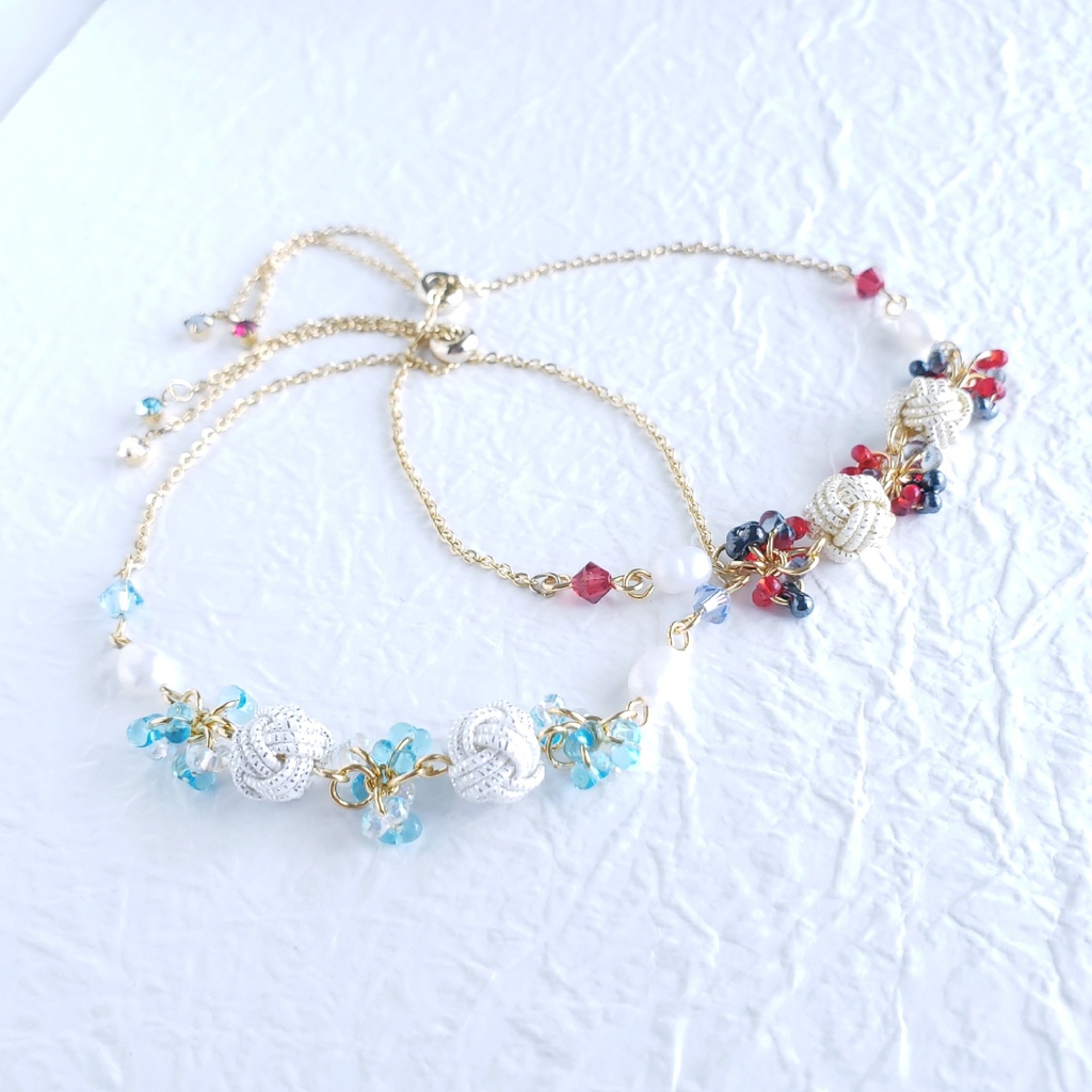 あわじ玉結び×ファルファーレ スライドブレス(ニッケルフリー)<大和守安定>