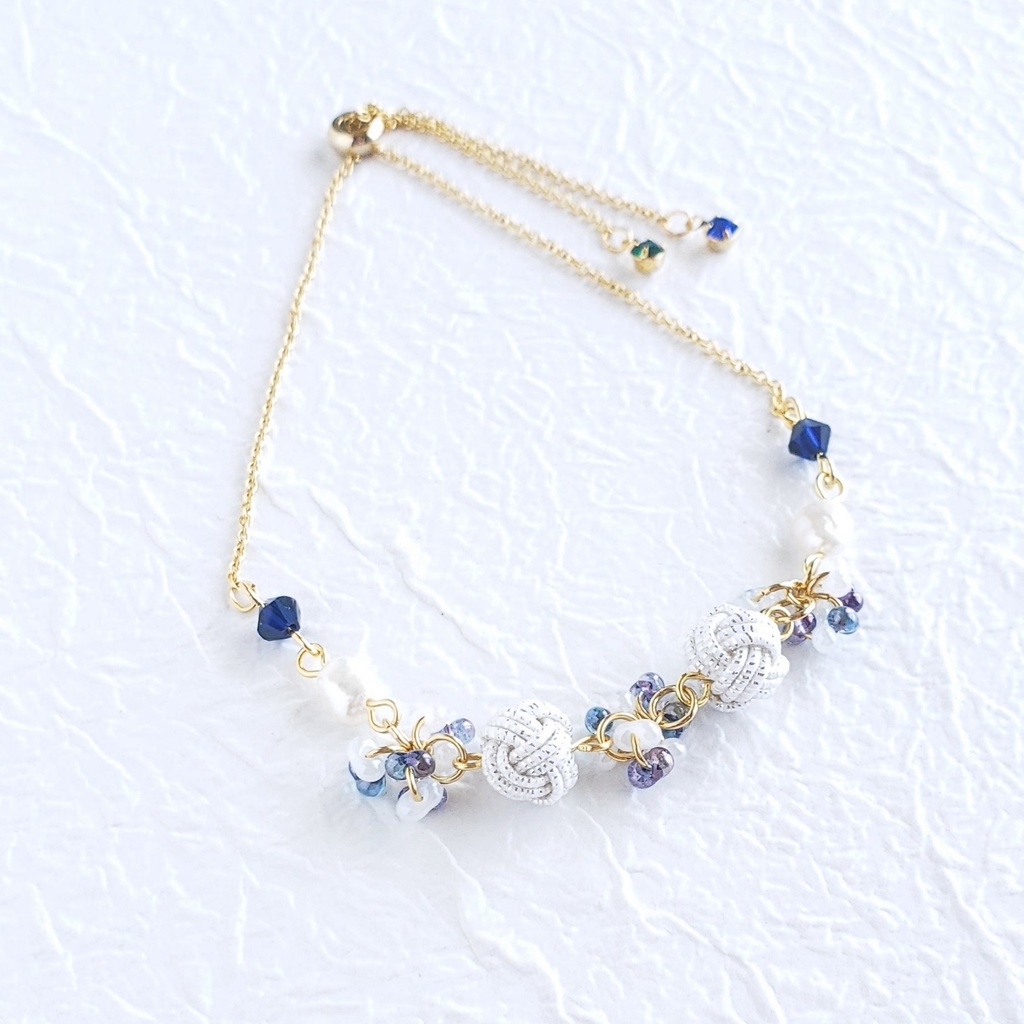 あわじ玉結び×ファルファーレ スライドブレス(ニッケルフリー)<にっかり青江>