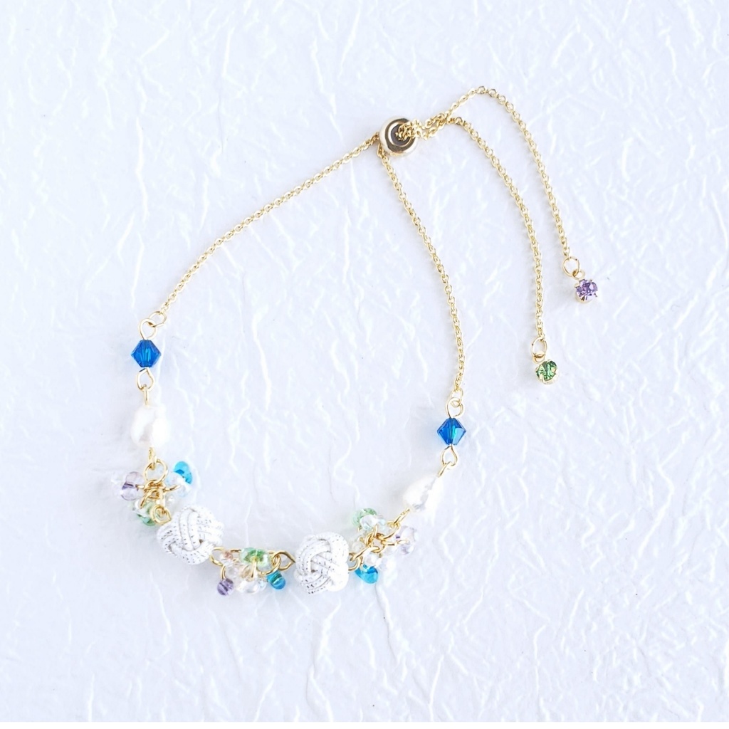 あわじ玉結び×ファルファーレ スライドブレス(ニッケルフリー)<小竜景光>