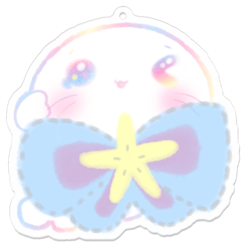 しらたまちゃんアクリルキーホルダー(アイドルリボン)