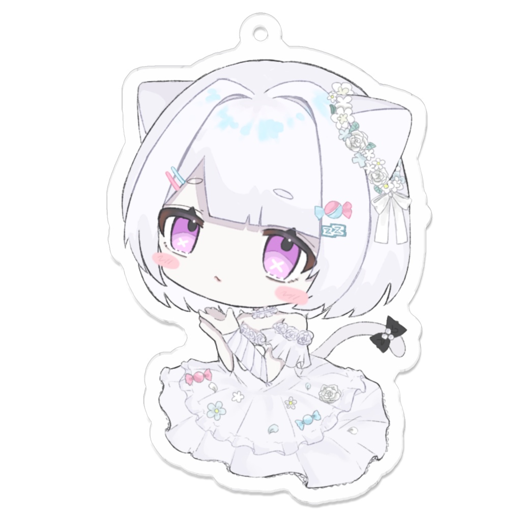 にゃんこアクキー【１周年記念ドレス】