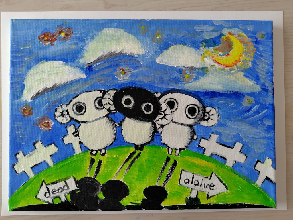 アクリル画 「偏ったダンス」