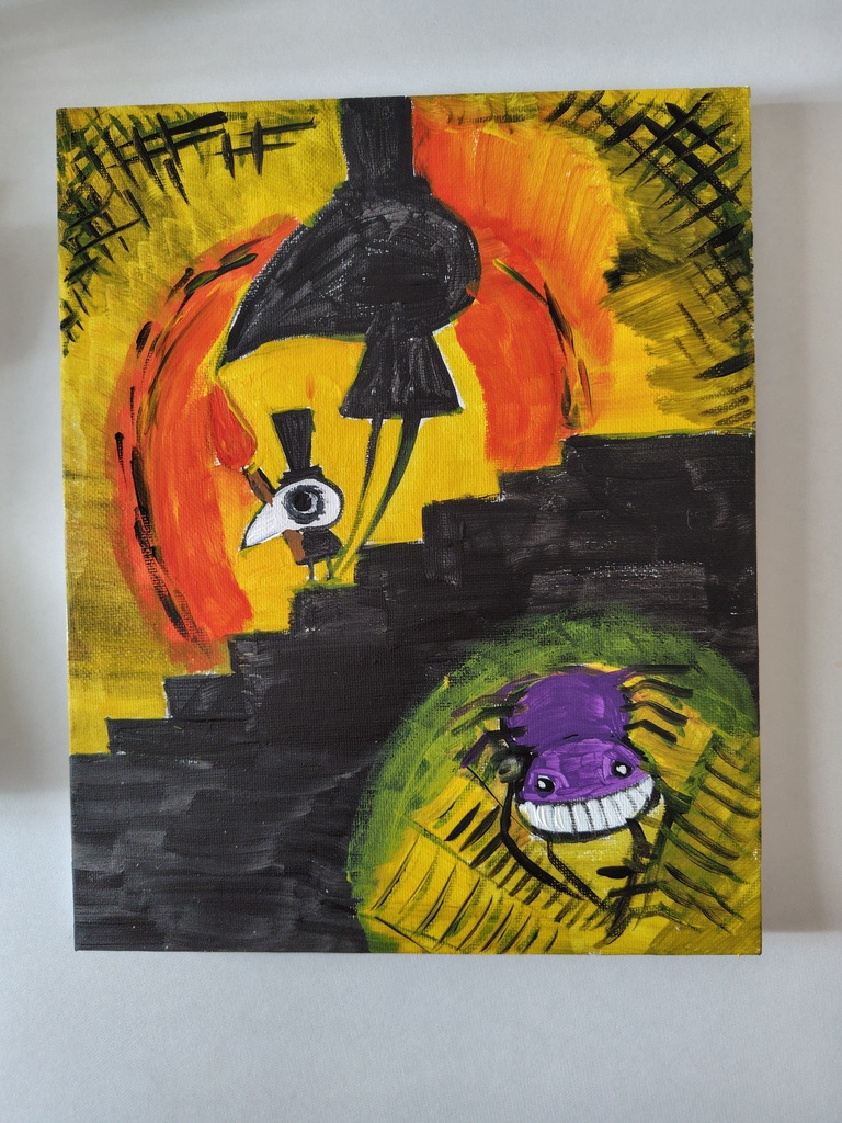 アクリル画｢シャッポ先生の物語~虚像~｣