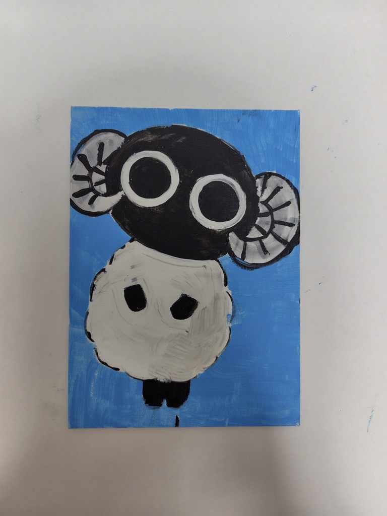 アクリル画 ｢羊ちゃん｣