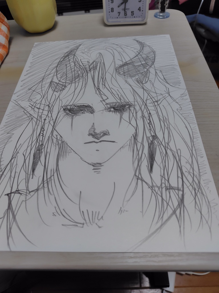鉛筆イラスト「冷たい悪魔」