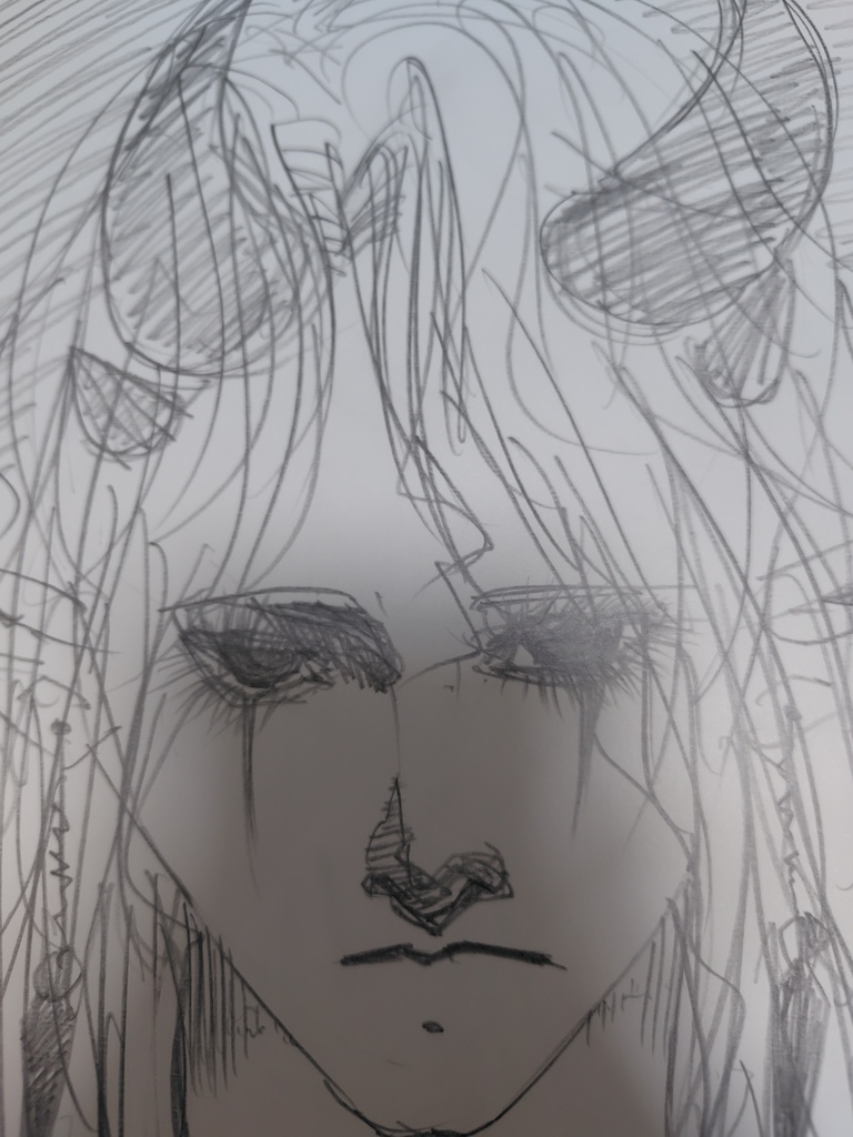 鉛筆イラスト「冷たい悪魔」