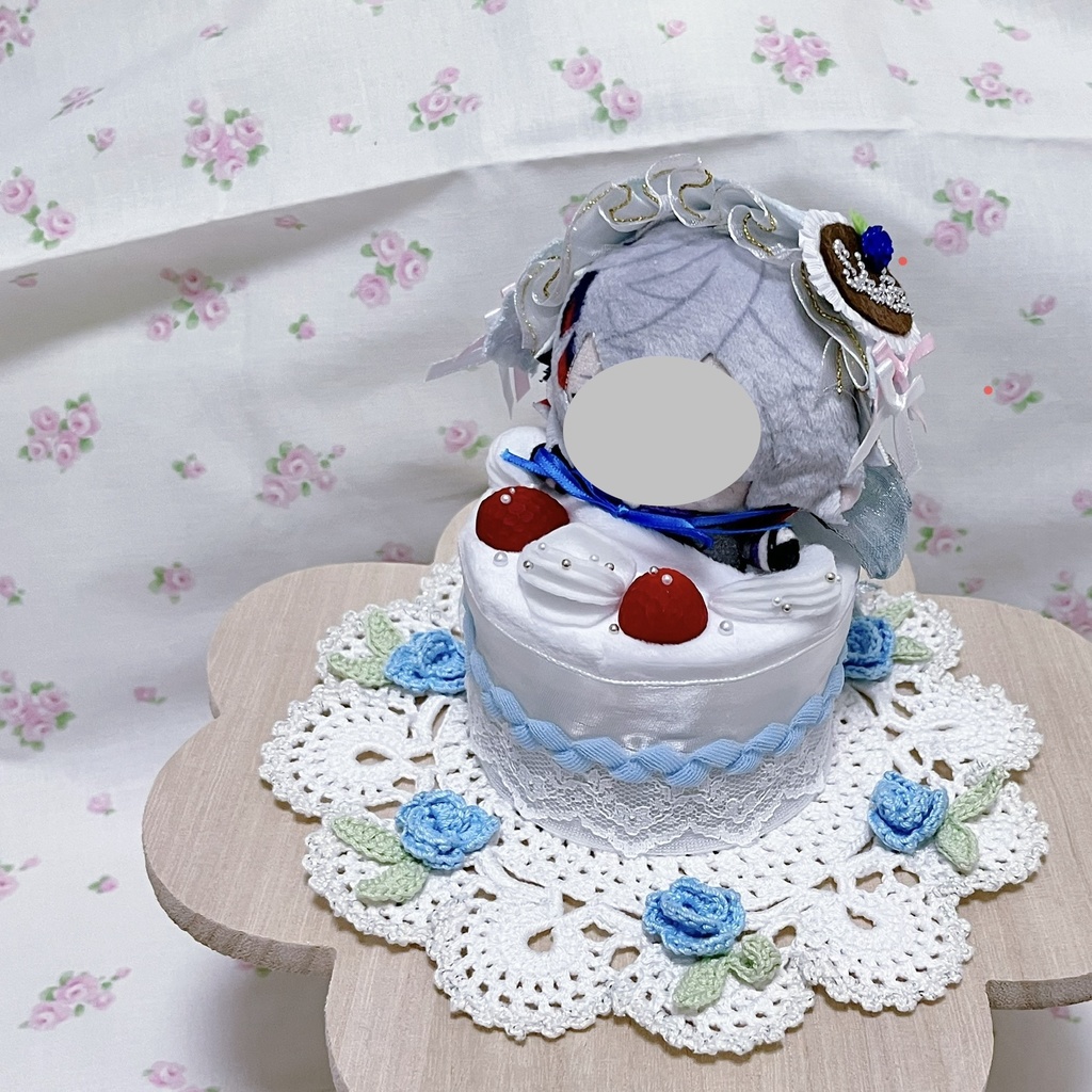 【10cm前後ぬい】苺ショートケーキ風ぬい服セット