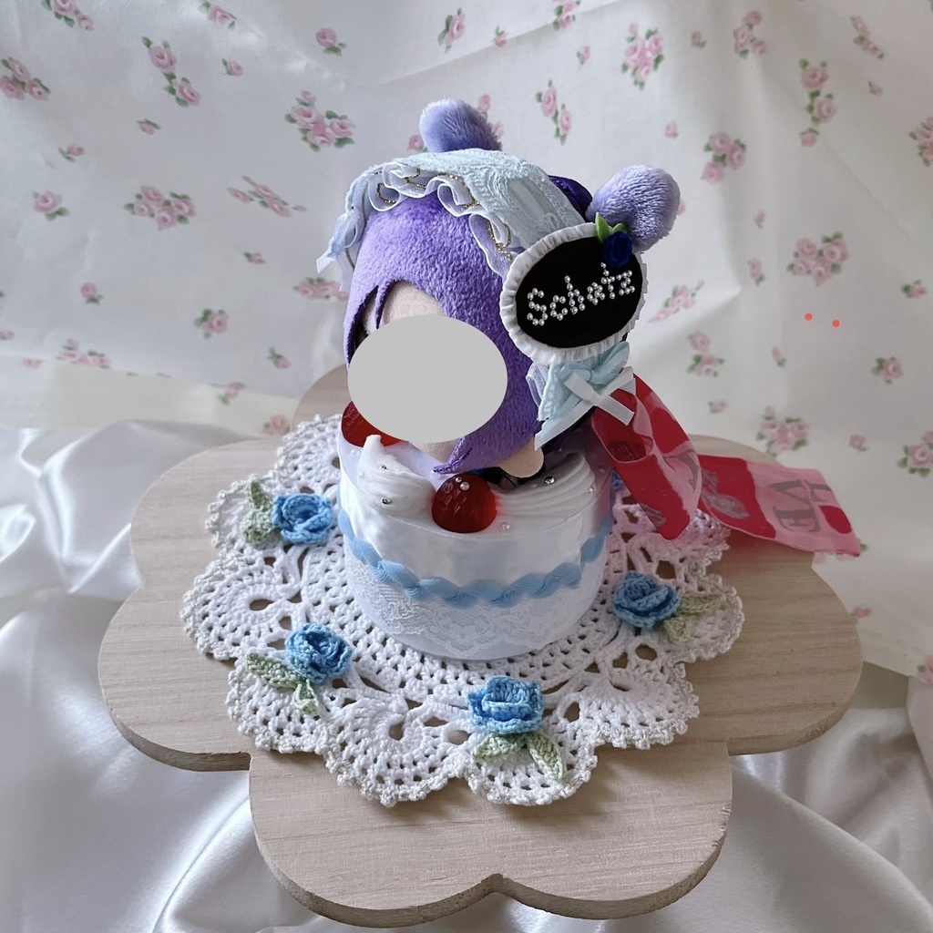 【10cm前後ぬい】苺ショートケーキ風ぬい服セット