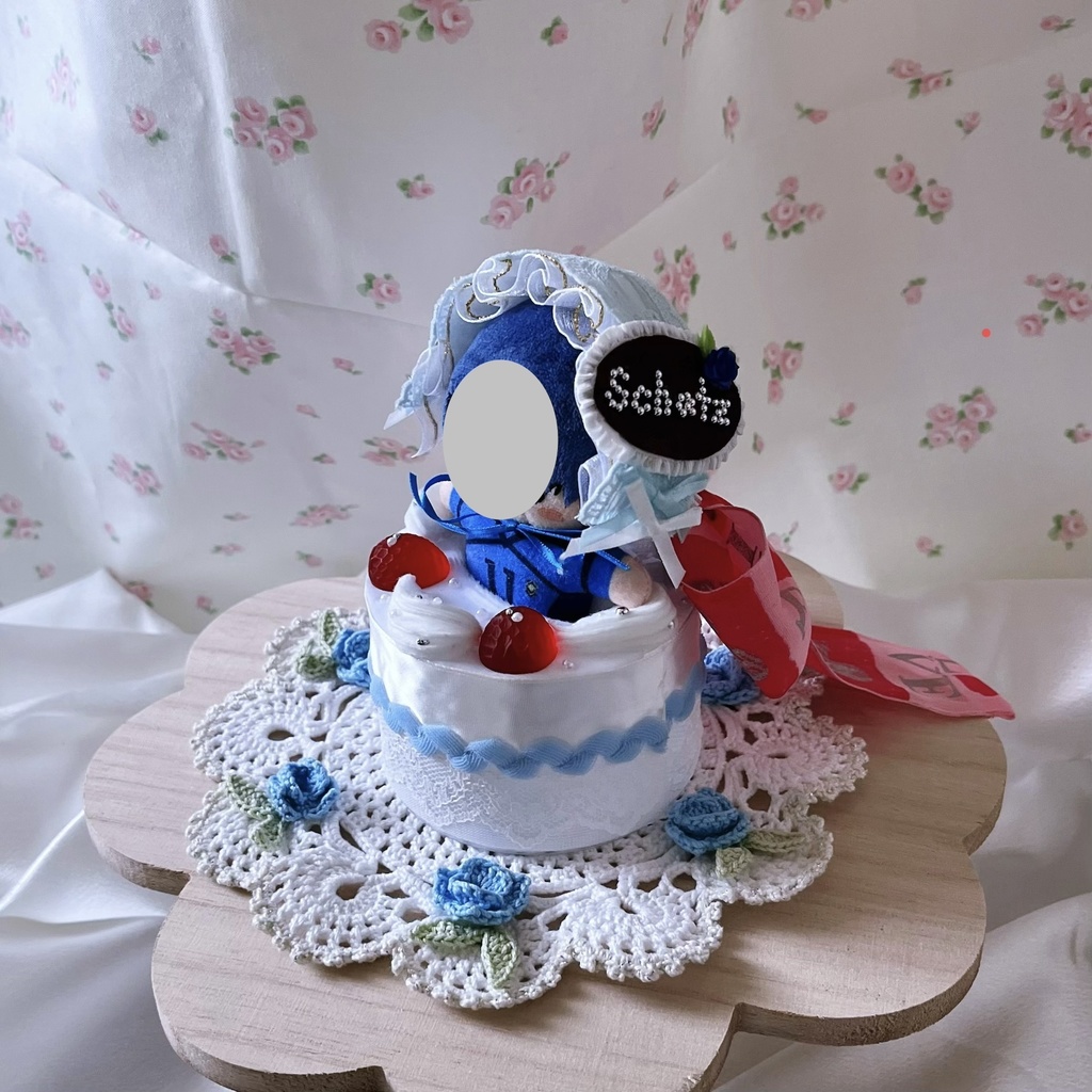 【10cm前後ぬい】苺ショートケーキ風ぬい服セット