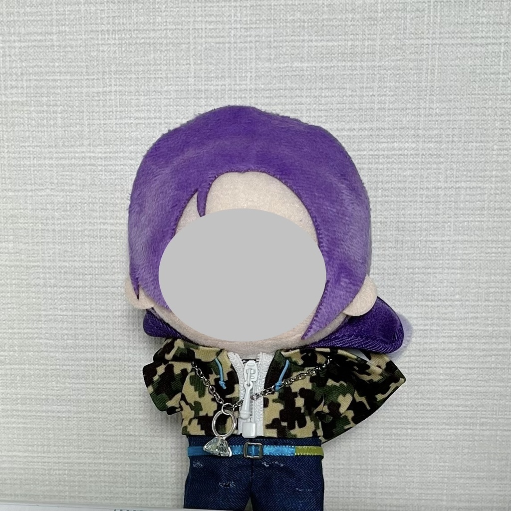 【10cm前後ぬい】パズル柄迷彩パーカーコーデセット