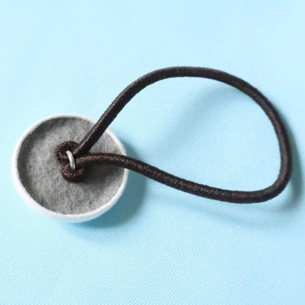 ハムスター柄くるみボタンヘアゴム ブルー2個セット③