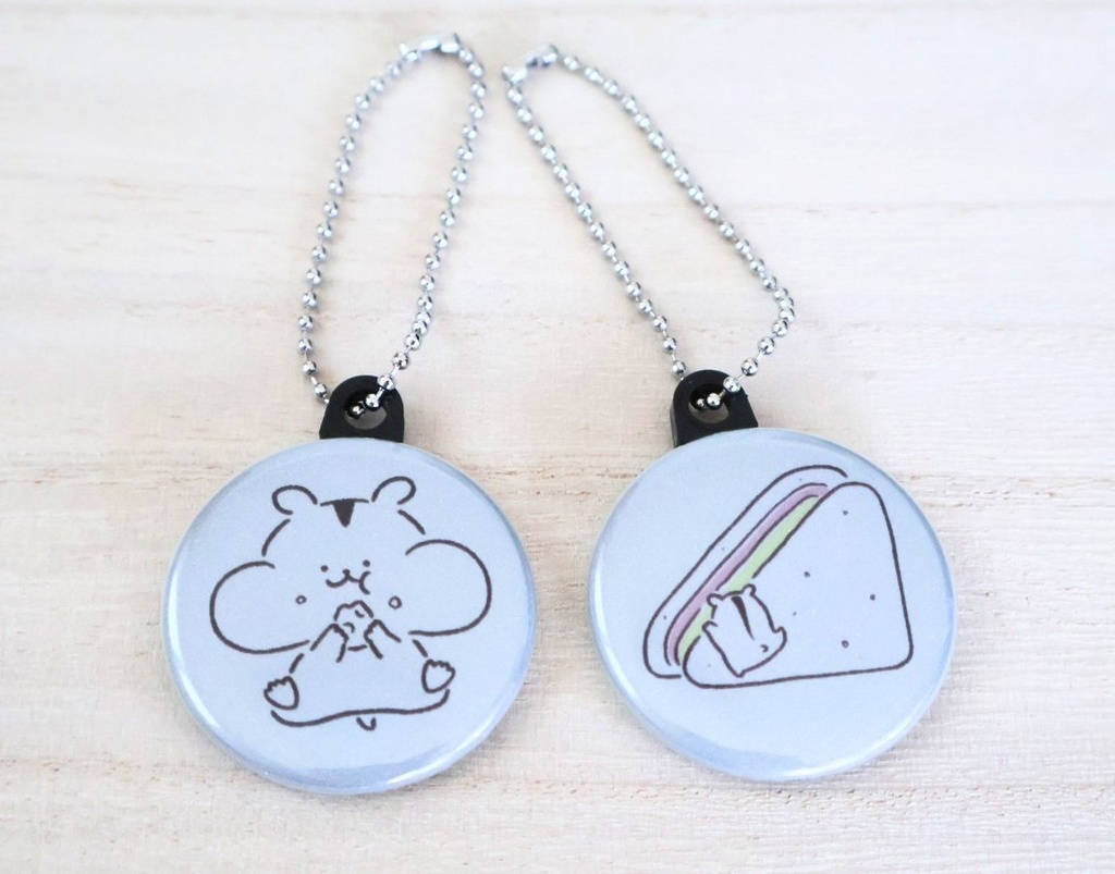 ハムスターのリフレクター缶キーホルダー