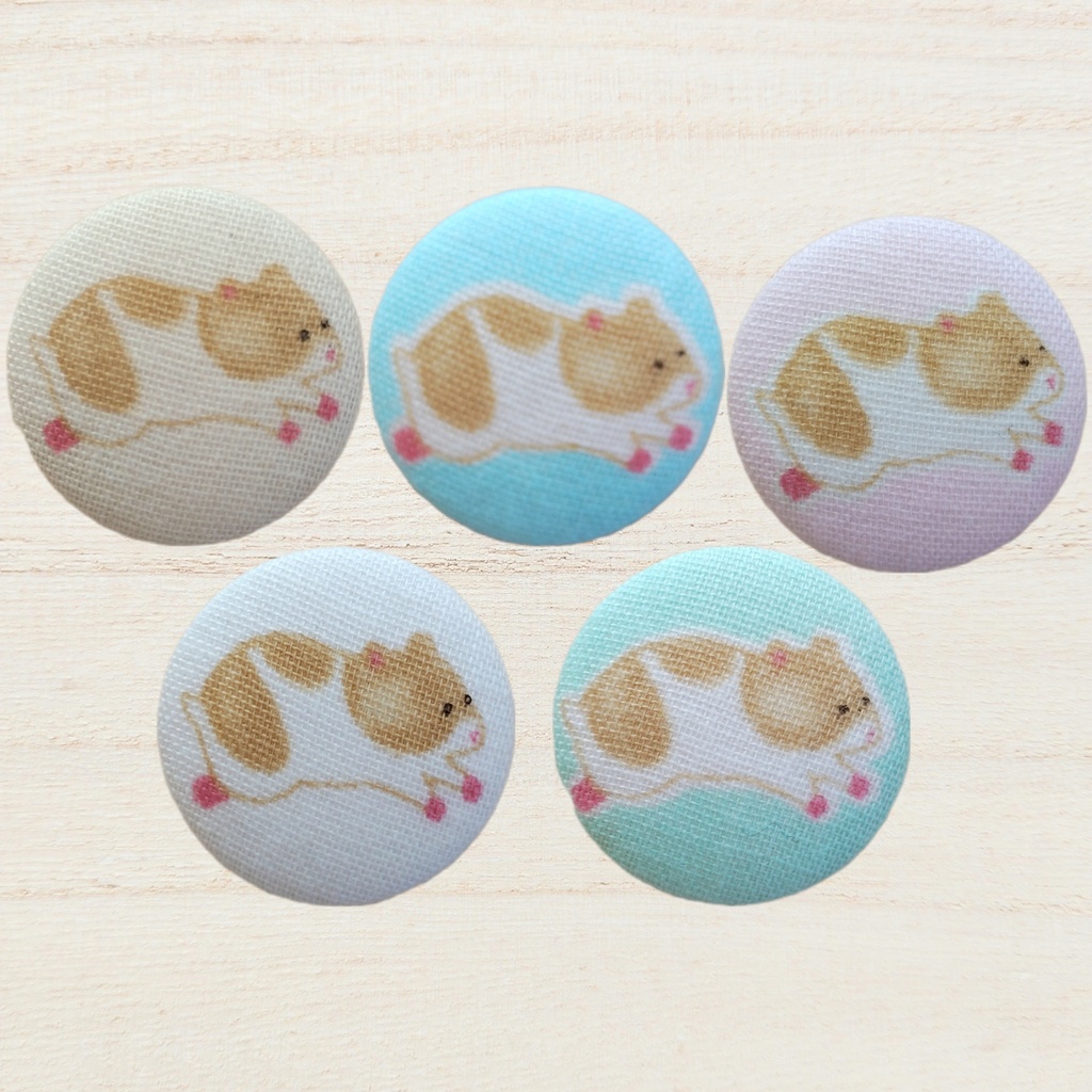 【ランダム】ハムスターのくるみボタンマグネット 絵柄A(ゴールデンハムスター)
