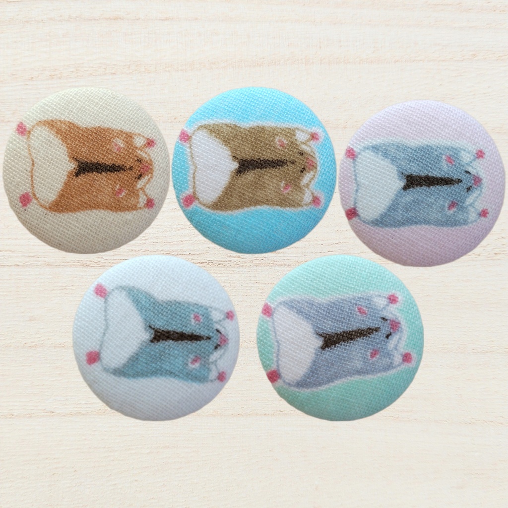 【ランダム】ハムスターのくるみボタンマグネット 絵柄B(ジャンガリアンハムスター)