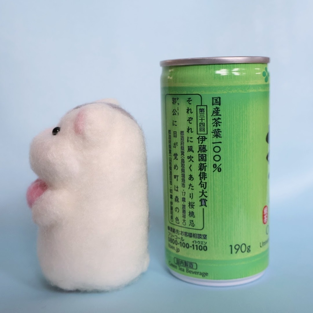 羊毛フェルトのハムスター*パールホワイトとハート②
