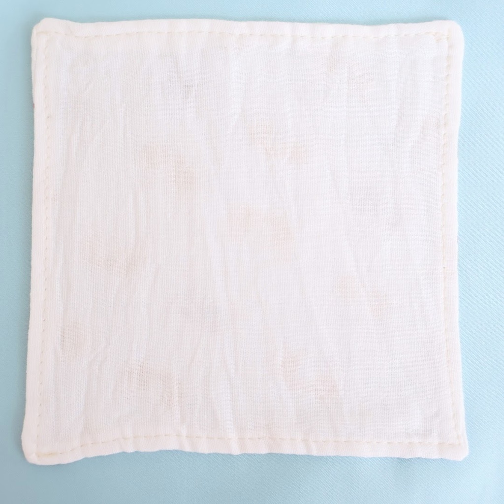 ハムスター柄ダブルガーゼハンカチ ミニサイズ 青