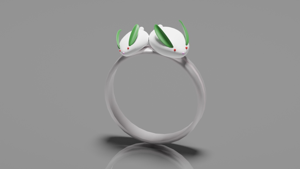 [3D Model] 雪うさぎリング[Snow rabbit ring]