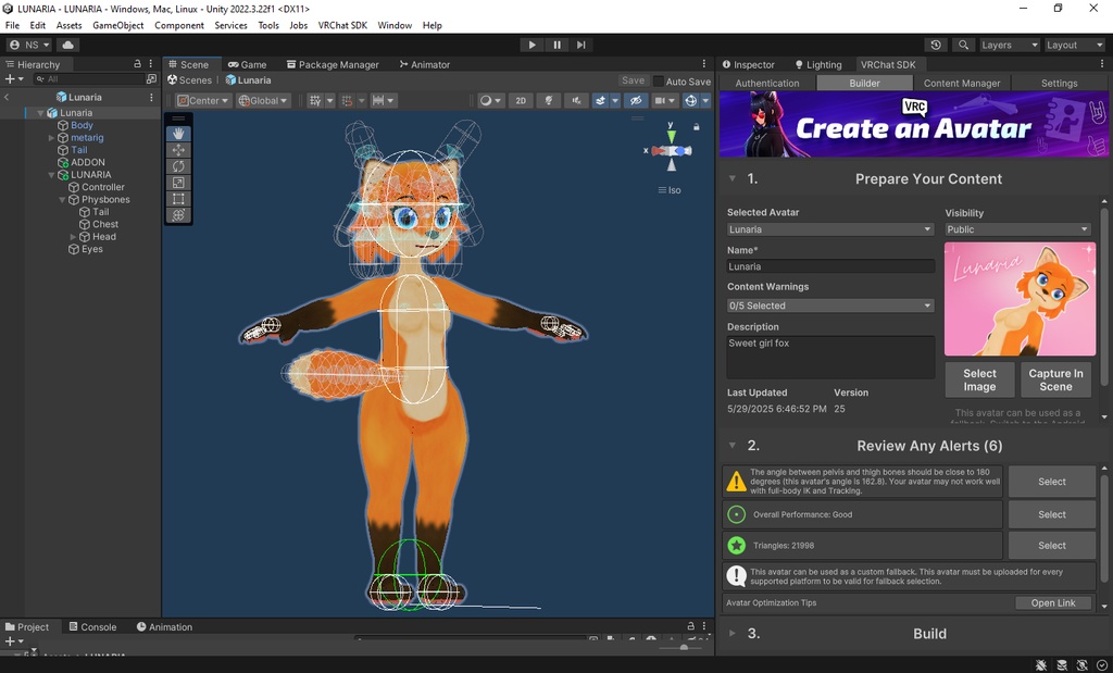 Lunaria - Fox Avatar VRChat