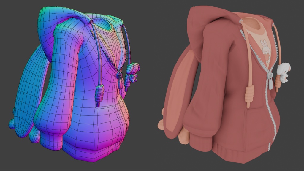 Usagi Zip-Up Hoodie for Novabeast | VRChat Avatar