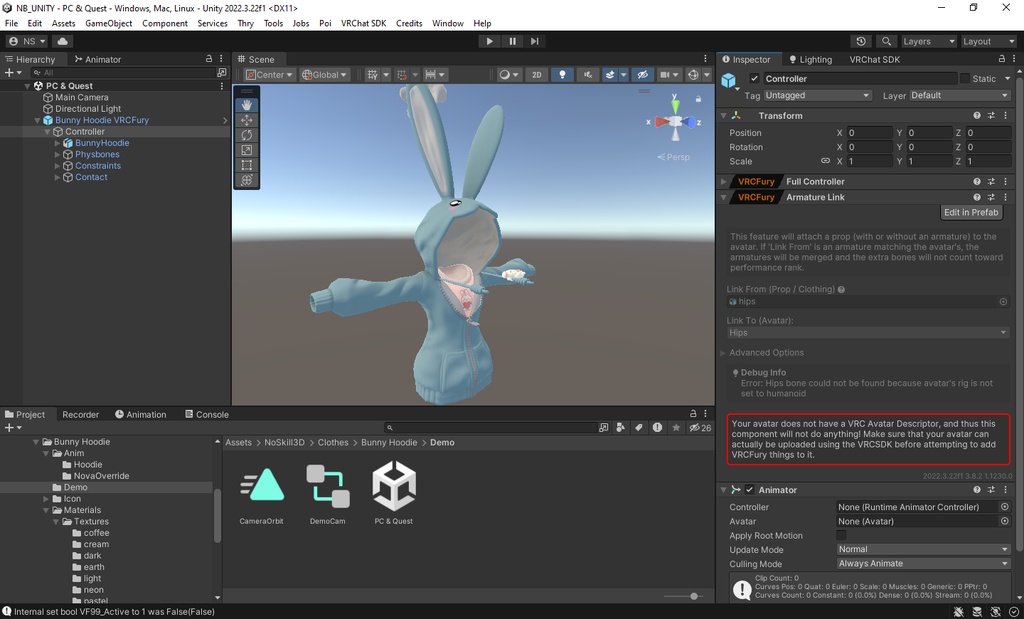 Usagi Zip-Up Hoodie for Novabeast | VRChat Avatar