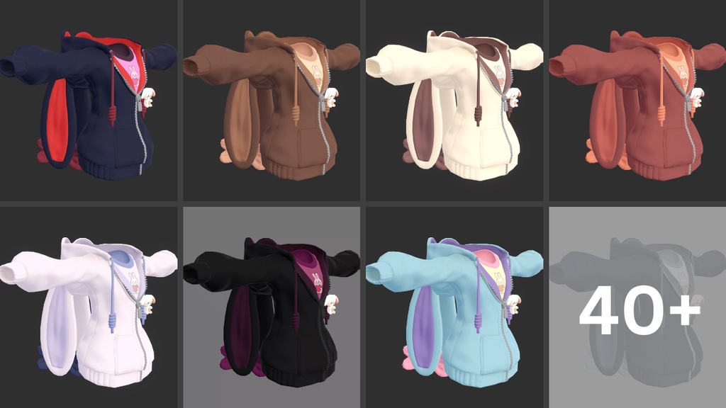 Usagi Zip-Up Hoodie for Novabeast | VRChat Avatar