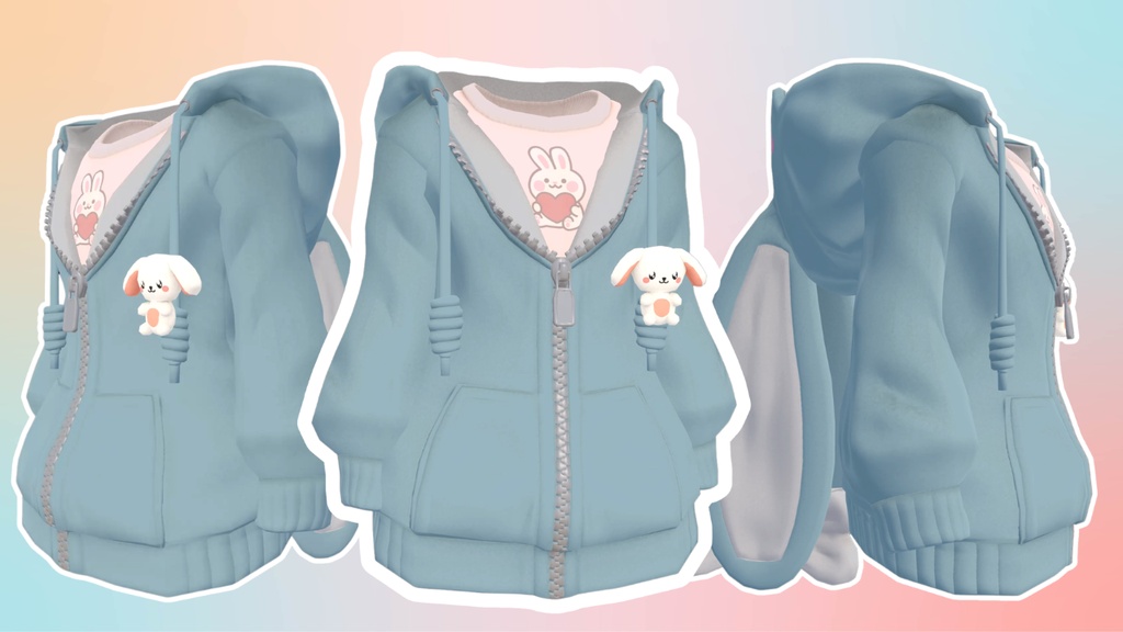 Usagi Zip-Up Hoodie for Novabeast | VRChat Avatar