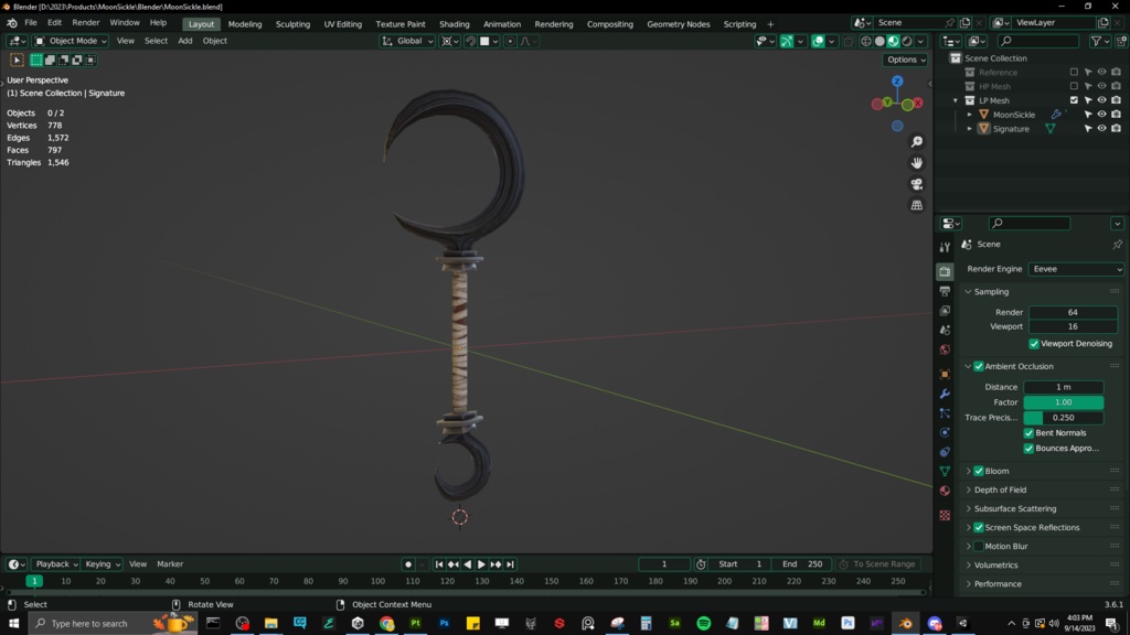 Moon Sickle - Free VRChat Weapon