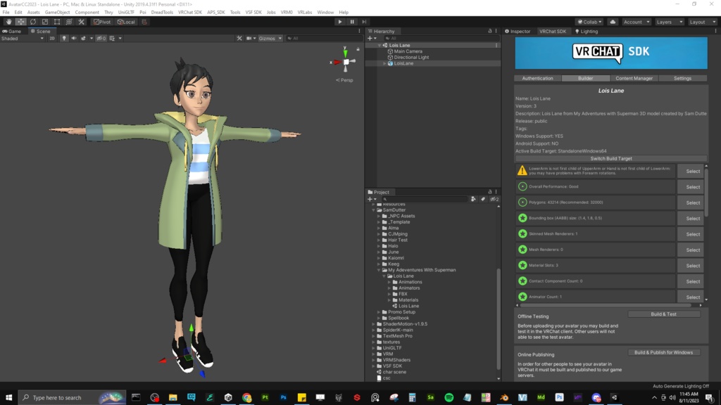 Lois Lane - ブレンド ファイルを使用した VRChat アバター - Lois Lane - VRChat Avatar with Blend File