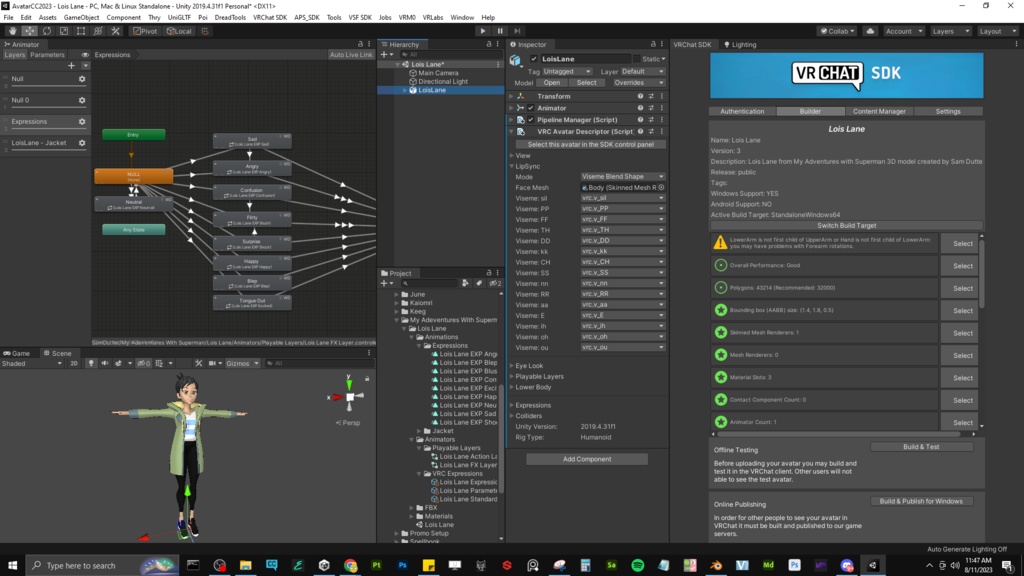 Lois Lane - ブレンド ファイルを使用した VRChat アバター - Lois Lane - VRChat Avatar with Blend File