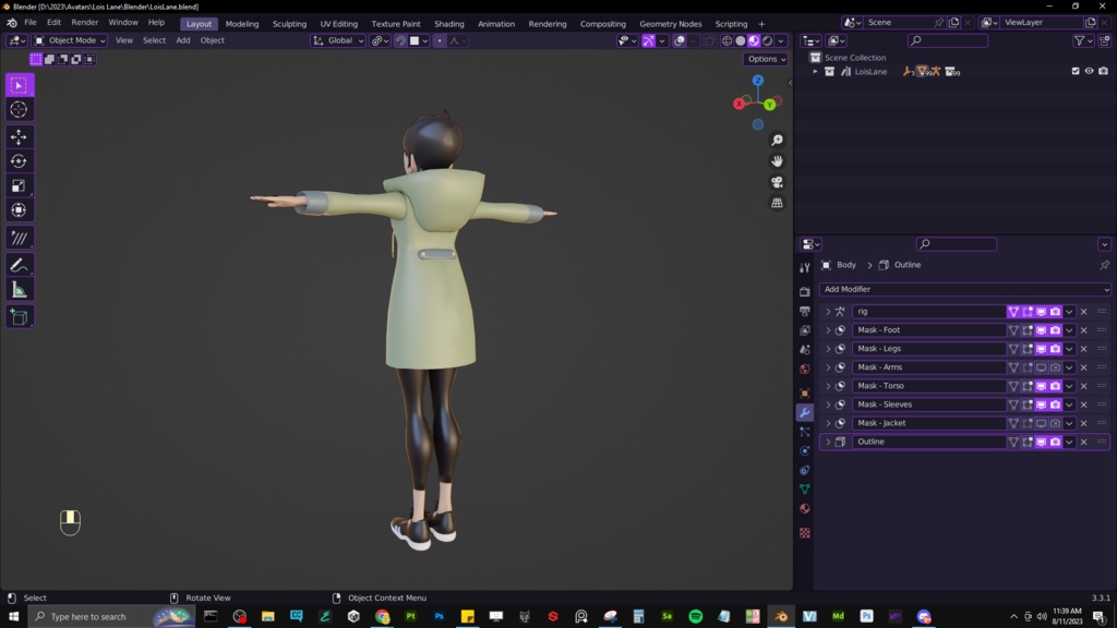 Lois Lane - ブレンド ファイルを使用した VRChat アバター - Lois Lane - VRChat Avatar with Blend File