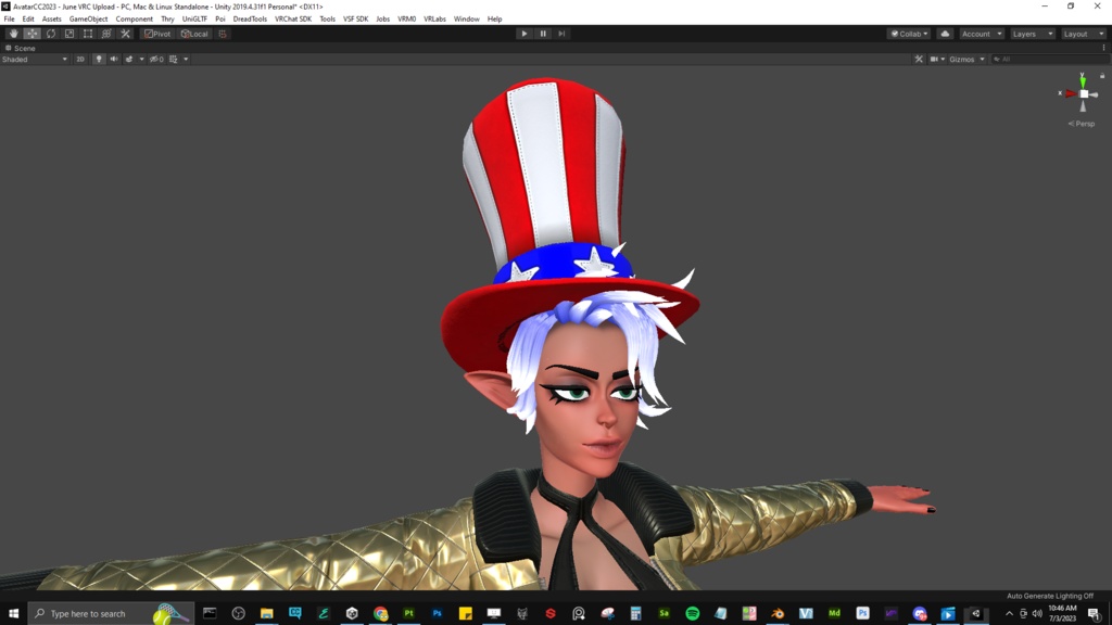 独立記念日の帽子 - 無料の VRChat アセット - 4th of July Hat - Free VRChat Asset