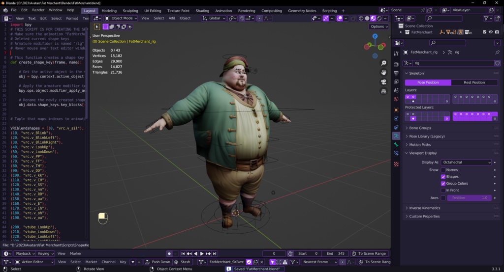 Fat Merchant : Unity NPC、VRChat アバター - Fat Merchant : Unity NPC, VRChat Avatar