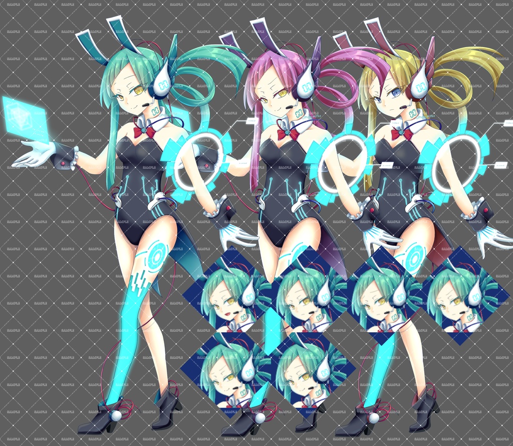 立ち絵素材　サイバーバニー　バニーガール