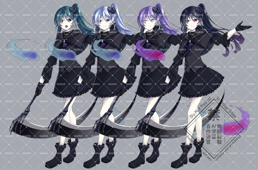 立ち絵素材 死神の女性セット