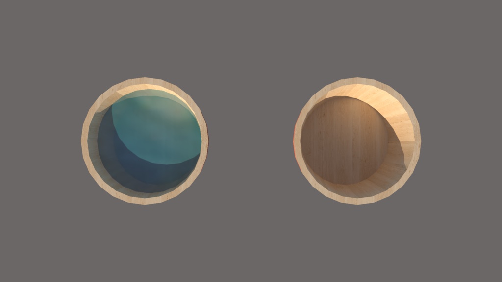 湯おけ(水桶, 木製の樽, Bathtub Bucket)