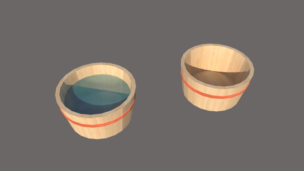 湯おけ(水桶, 木製の樽, Bathtub Bucket)